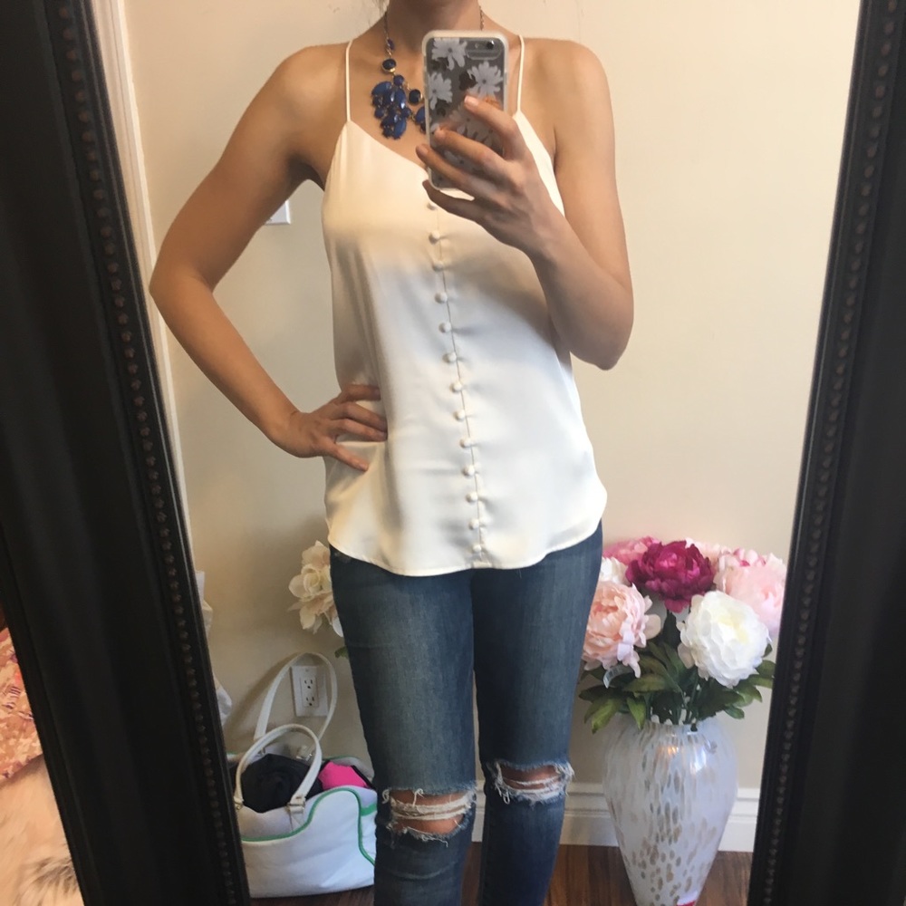 Express Satiny top with buttons